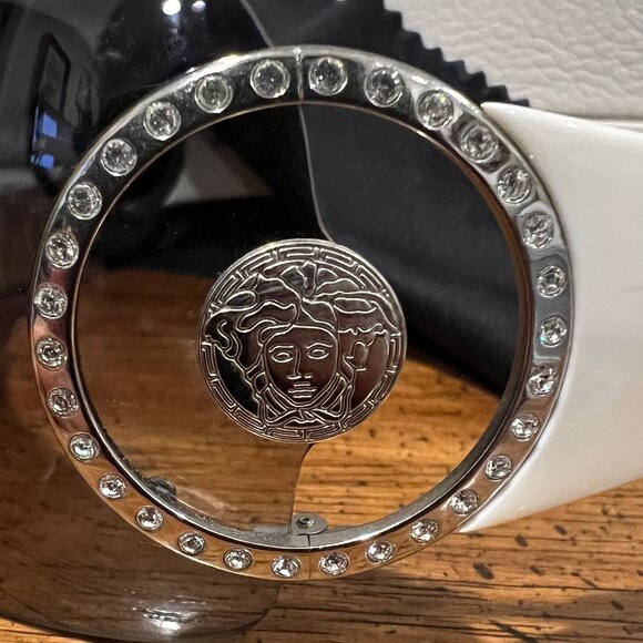 Versace 4116-B White Wrap Sunglasses with Crystal Medusa in Original Box Y2K main image 13